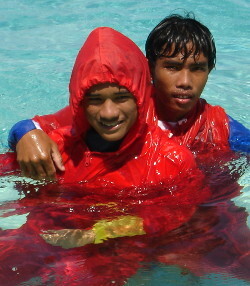 Wet friends cum together